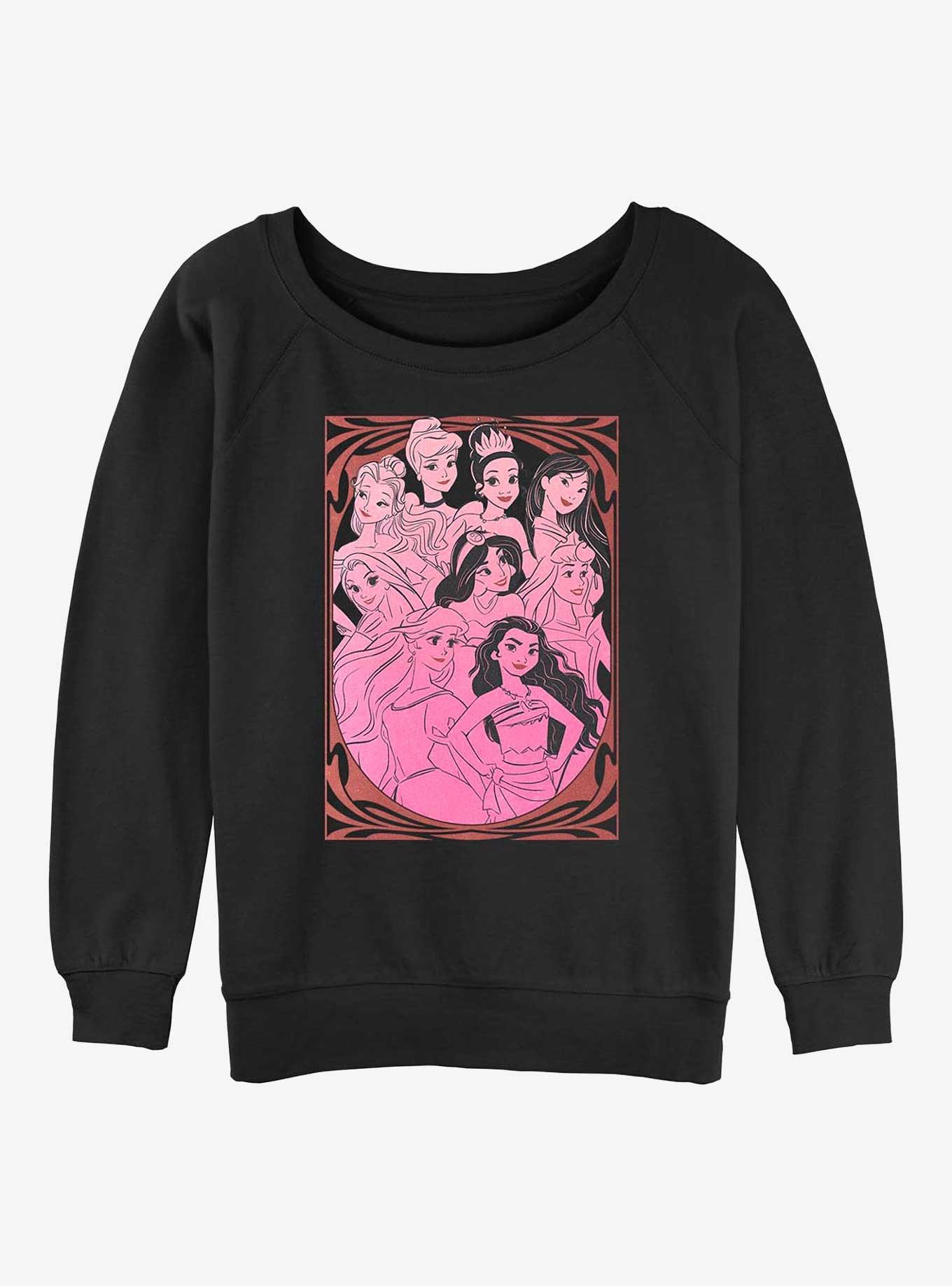 Disney Princess Sophisticated Princess Womens Slouchy Sweatshirt, BLACK, hi-res