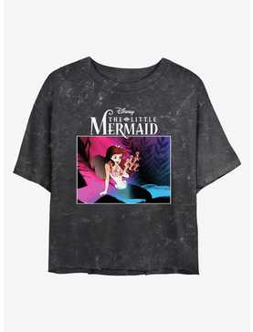 Disney The Little Mermaid New Wave Ariel Mineral Wash Womens Crop T-Shirt, , hi-res