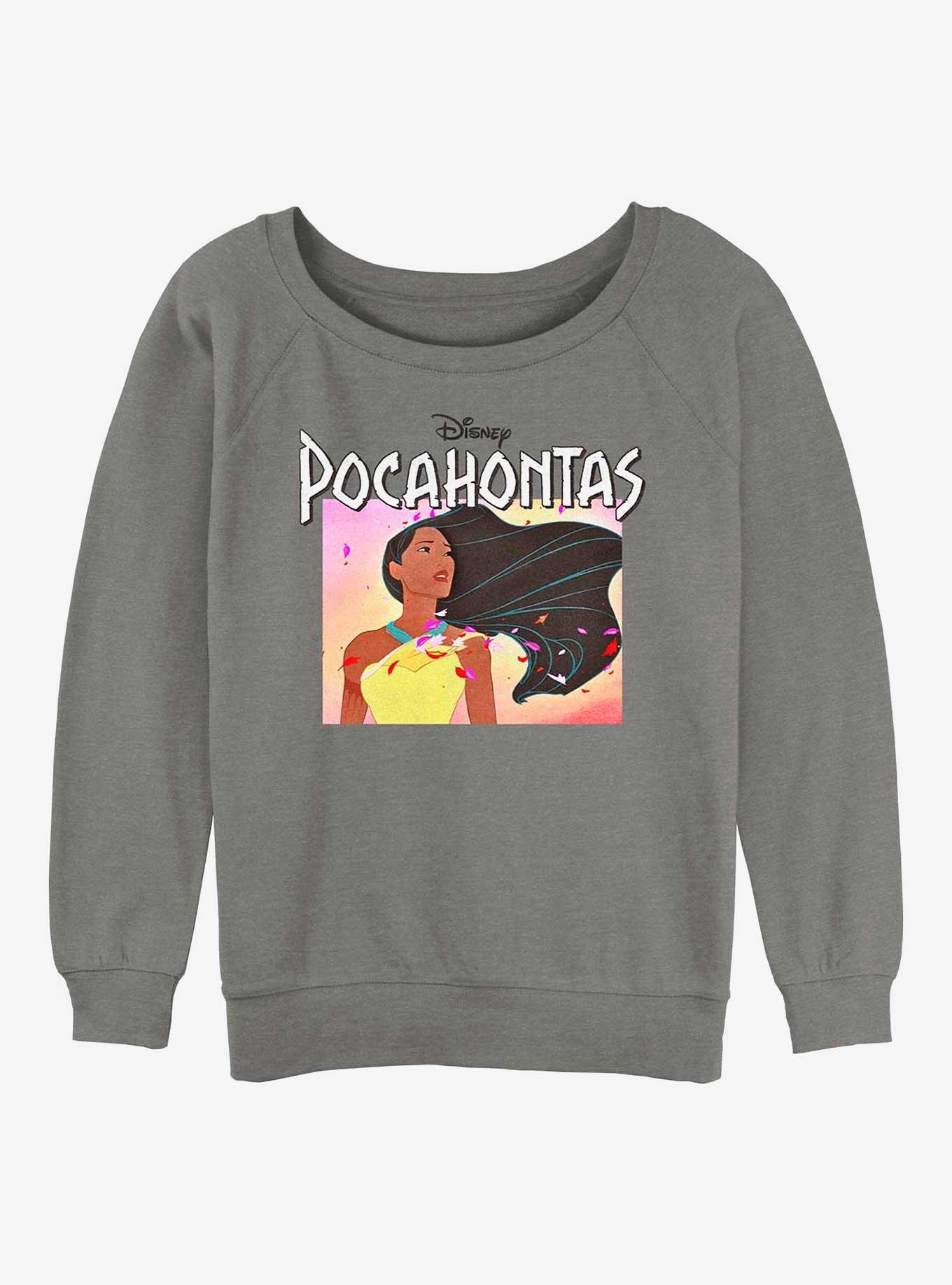 Disney Pocahontas New Wave Pocahontas Womens Slouchy Sweatshirt, GRAY HTR, hi-res
