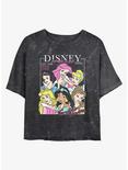 Disney The Little Mermaid Princesses Cover Story Mineral Wash Womens Crop T-Shirt, BLACK, hi-res