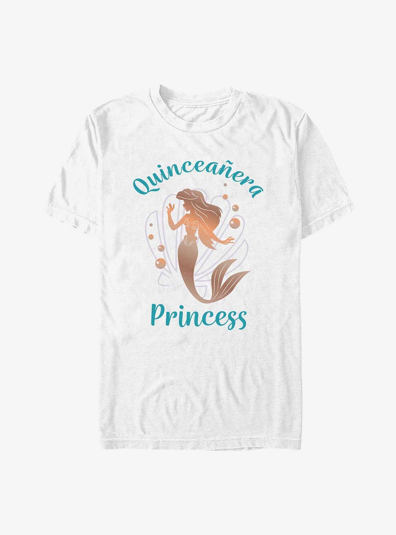 Disney The Little Mermaid Birthday Quinceanera Princess Ariel T-Shirt, WHITE, hi-res