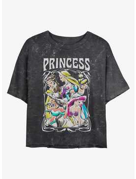 Disney Princess Retro Princess Mineral Wash Womens Crop T-Shirt, , hi-res
