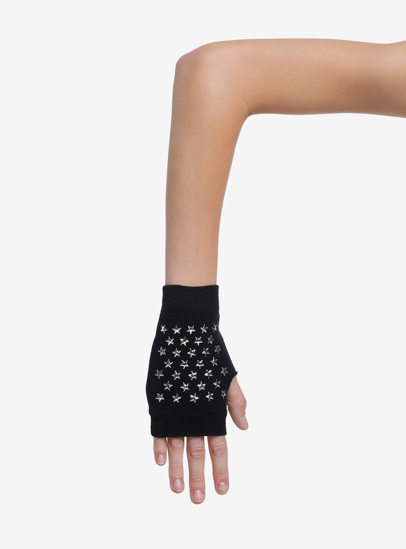 Star Stud Short Fingerless Gloves, , hi-res