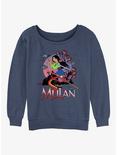 Disney Mulan Warrior Mulan Womens Slouchy Sweatshirt, BLUEHTR, hi-res
