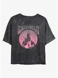 Disney Beauty and the Beast Castle Badge Mineral Wash Womens Crop T-Shirt, BLACK, hi-res