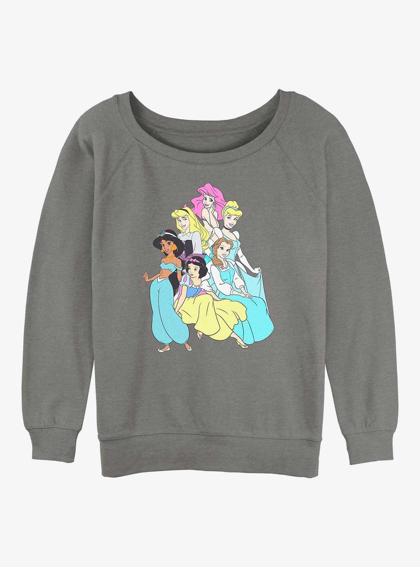 Disney Aladdin Princess Group Womens Slouchy Sweatshirt, GRAY HTR, hi-res