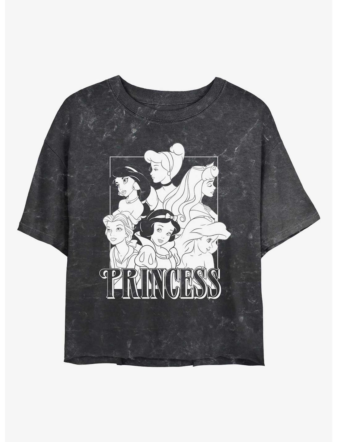 Disney Aladdin Grungey Princess Mineral Wash Womens Crop T-Shirt, BLACK, hi-res