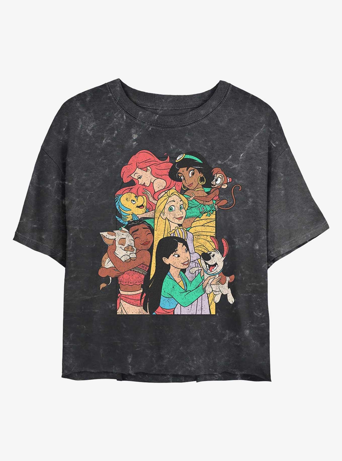 Disney Princess Companions Mineral Wash Womens Crop T-Shirt | Her 