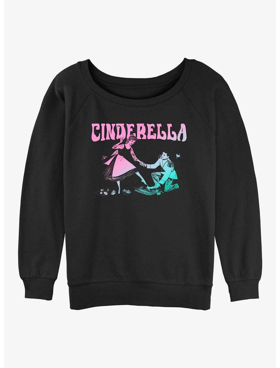 Disney Cinderella The Slipper Fits Womens Slouchy Sweatshirt, BLACK, hi-res