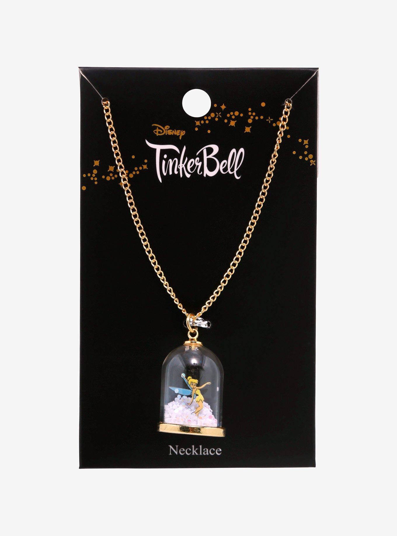 Disney Peter Pan Tinker Bell Pixie Dust Dome Necklace