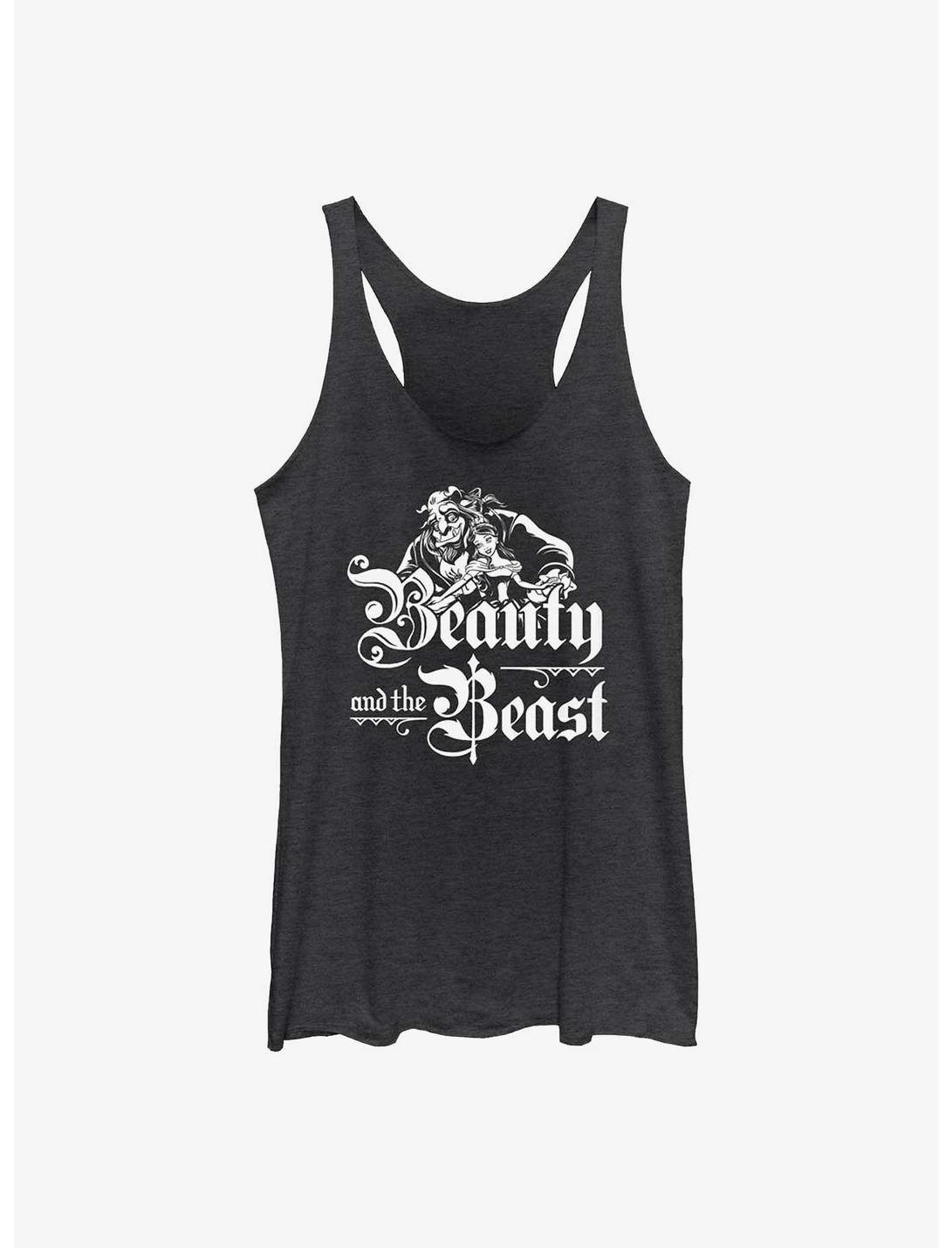 Disney Beauty and the Beast Belle and Adam Womens Tank Top, BLK HTR, hi-res