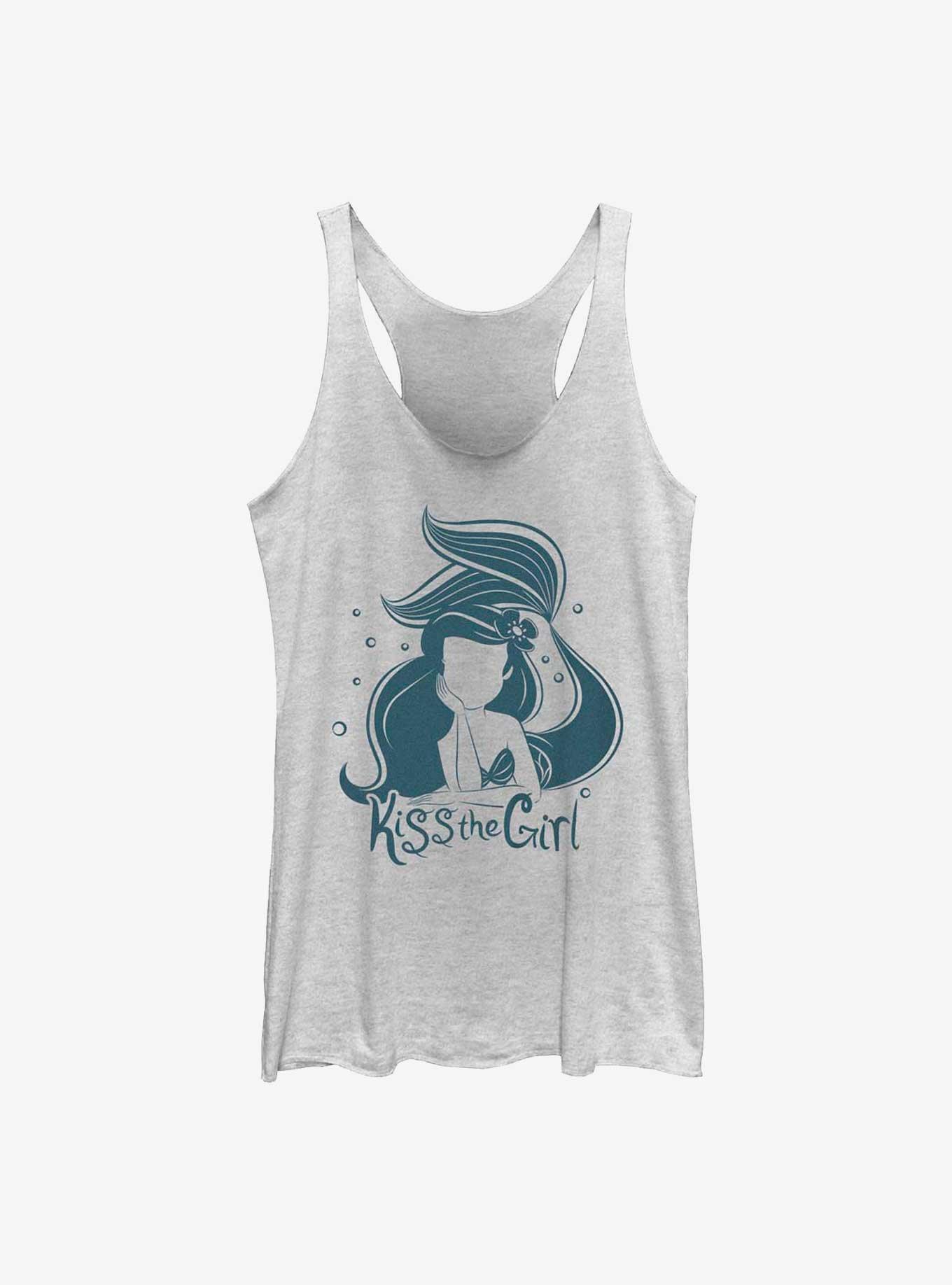 Disney The Little Mermaid Kiss The Girl Womens Tank Top, WHITE HTR, hi-res