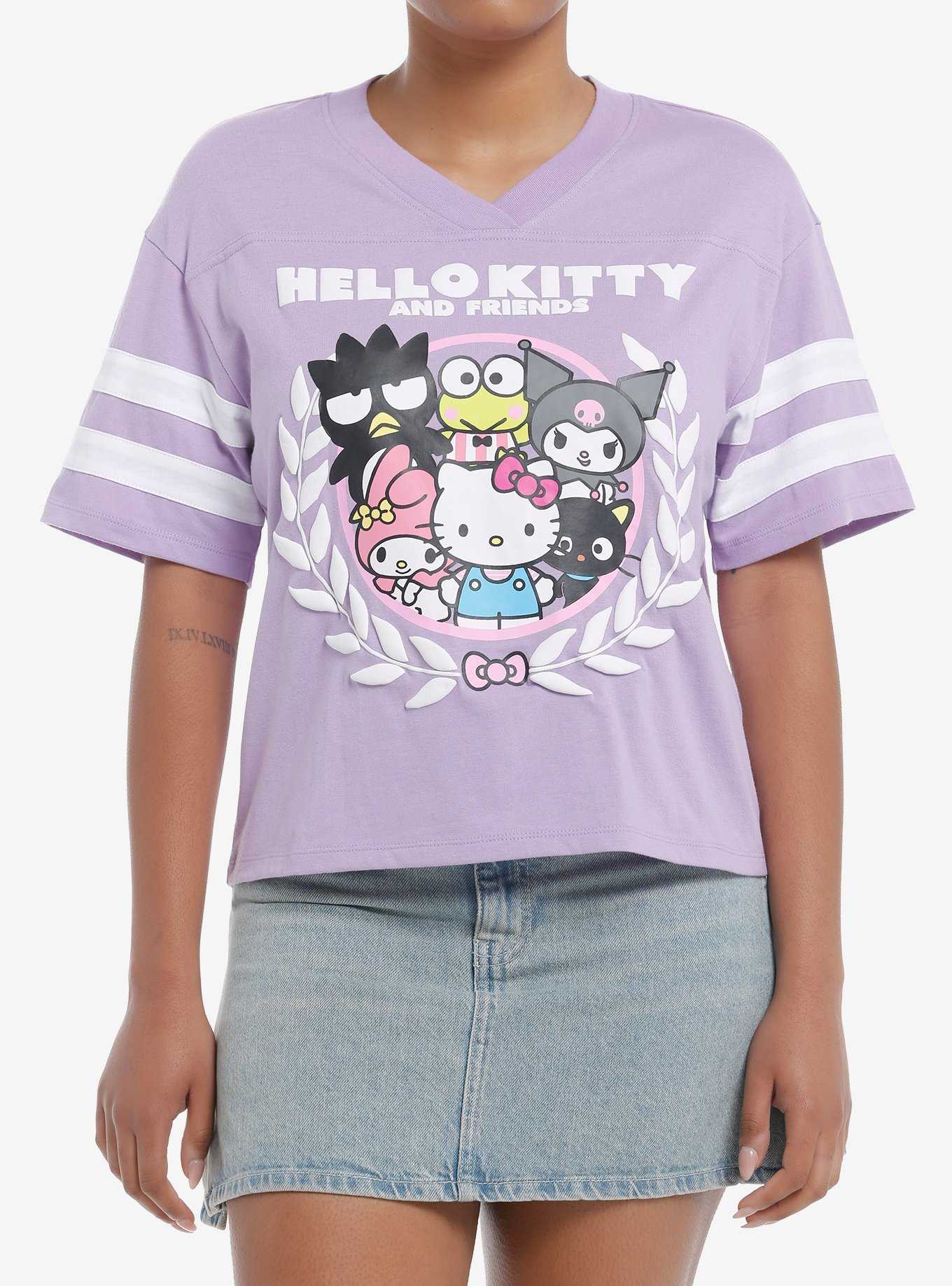 Hello Kitty And Friends Crest Varsity Stripe Girls T-Shirt, , hi-res