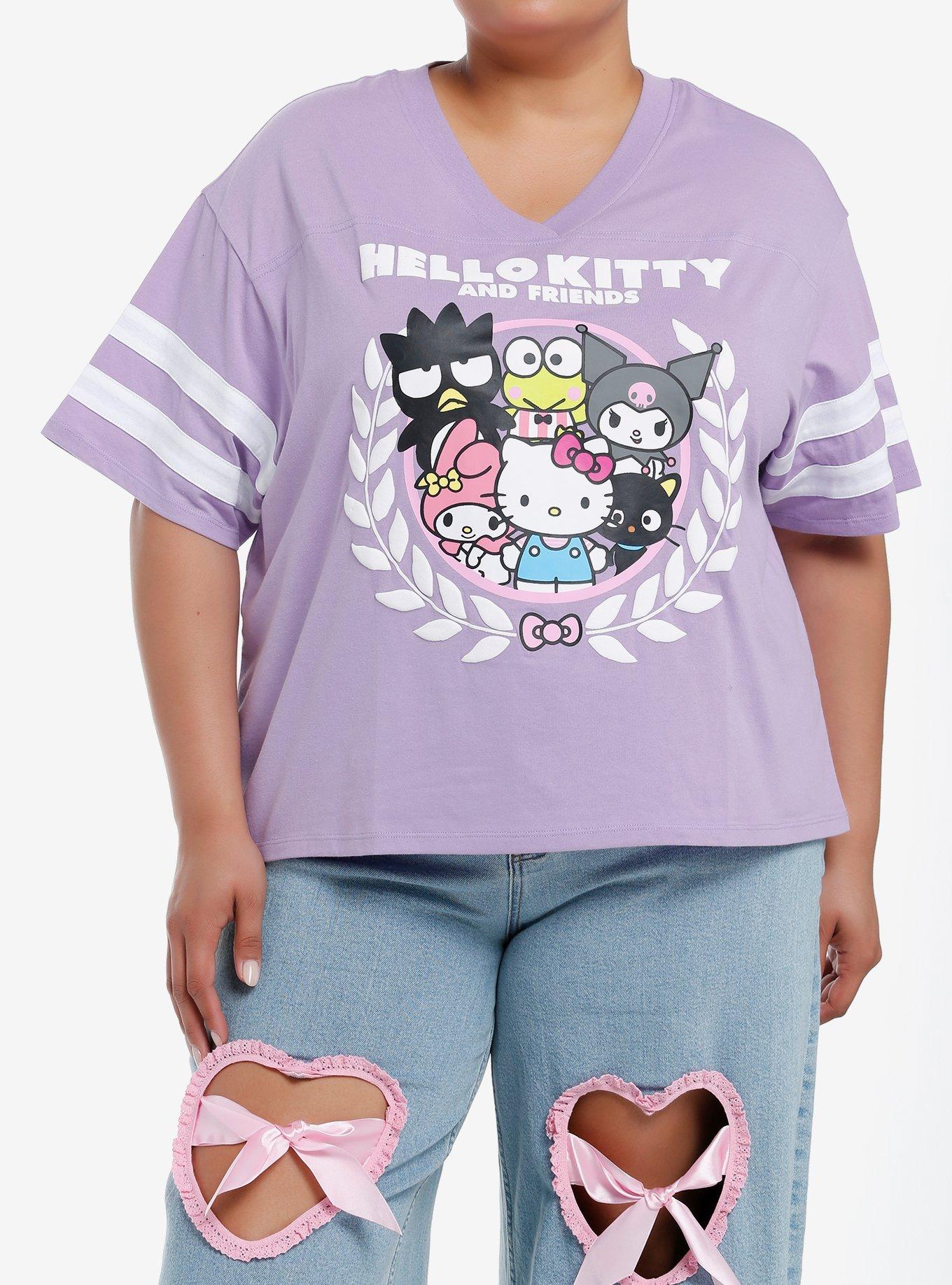 Hello Kitty And Friends Crest Varsity Stripe Girls T-Shirt Plus Size, MULTI, hi-res