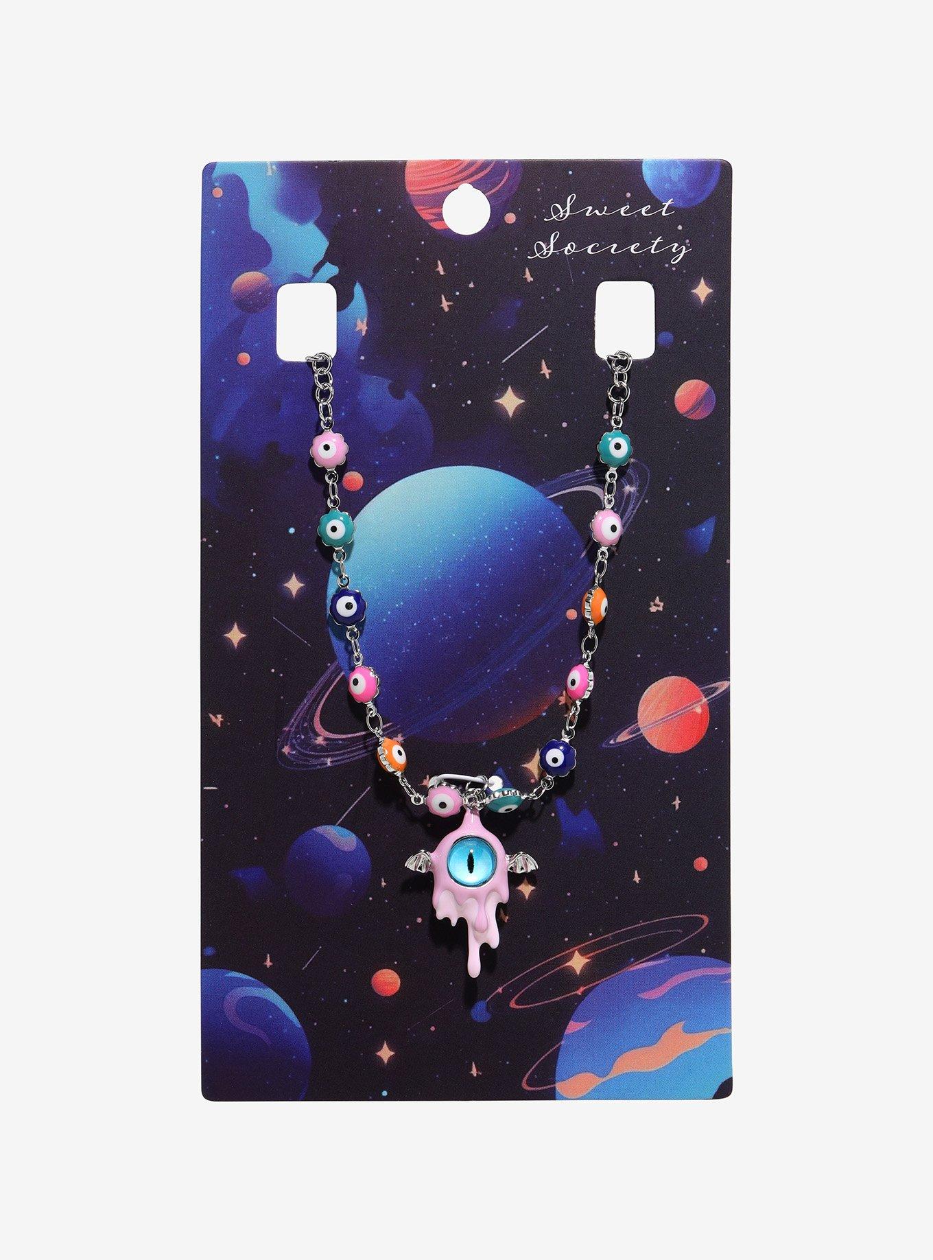 Sweet Society Dripping Eye Creature Necklace, , hi-res