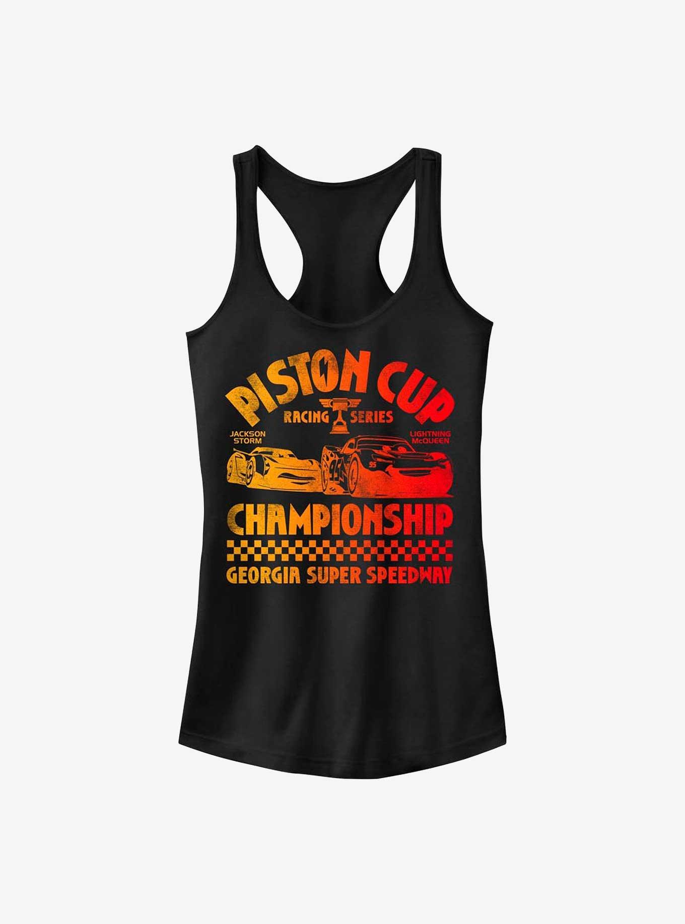 Disney Pixar Cars Track Legends Jackson Storm and Lightning McQueen Girls Tank, BLACK, hi-res