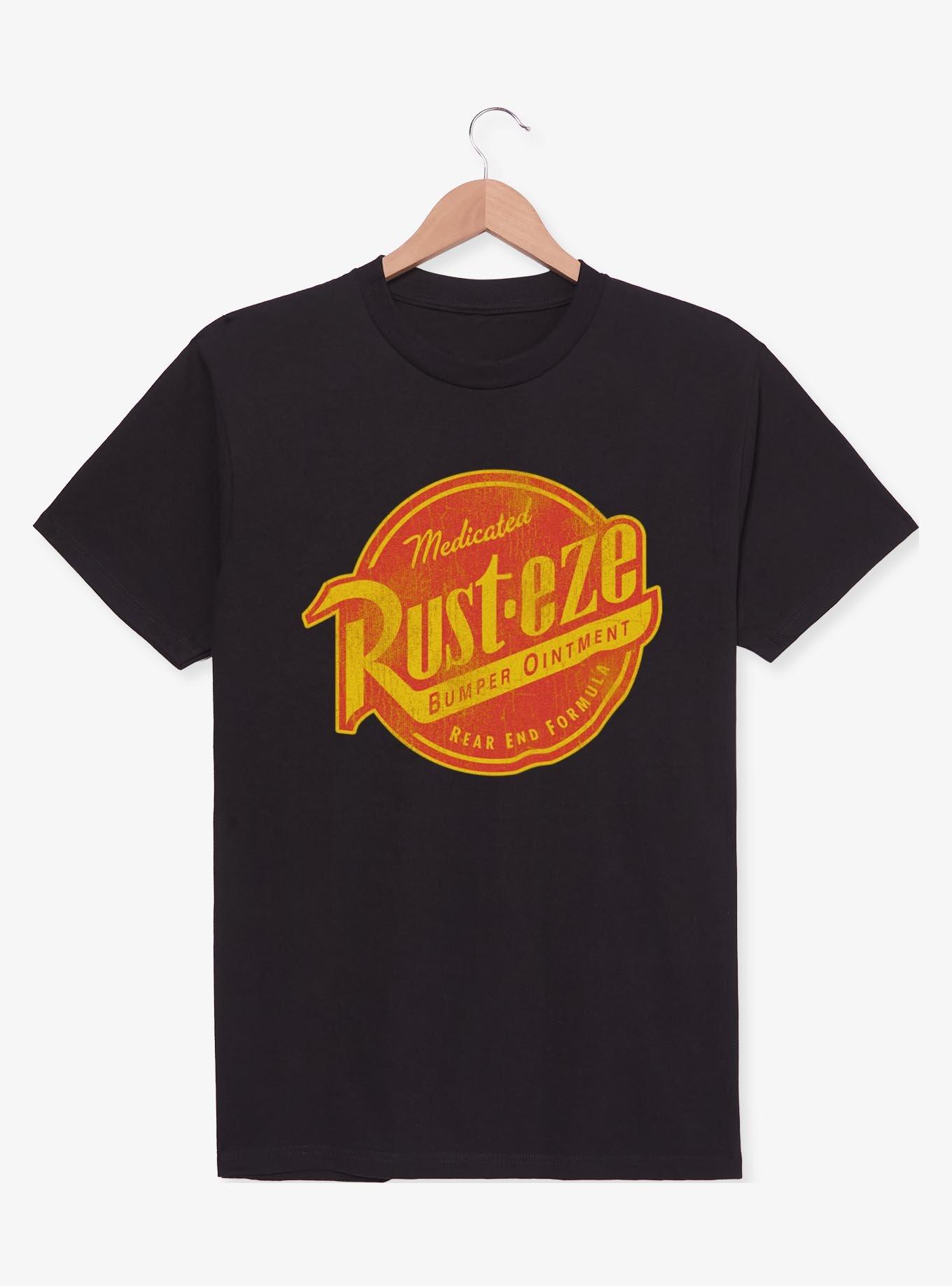 Disney Pixar Cars Rusteze Logo T-Shirt - BLACK | BoxLunch