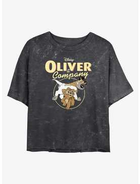 Disney Oliver & Company Oliver and Dodger Womens Mineral Wash Crop T-Shirt, , hi-res