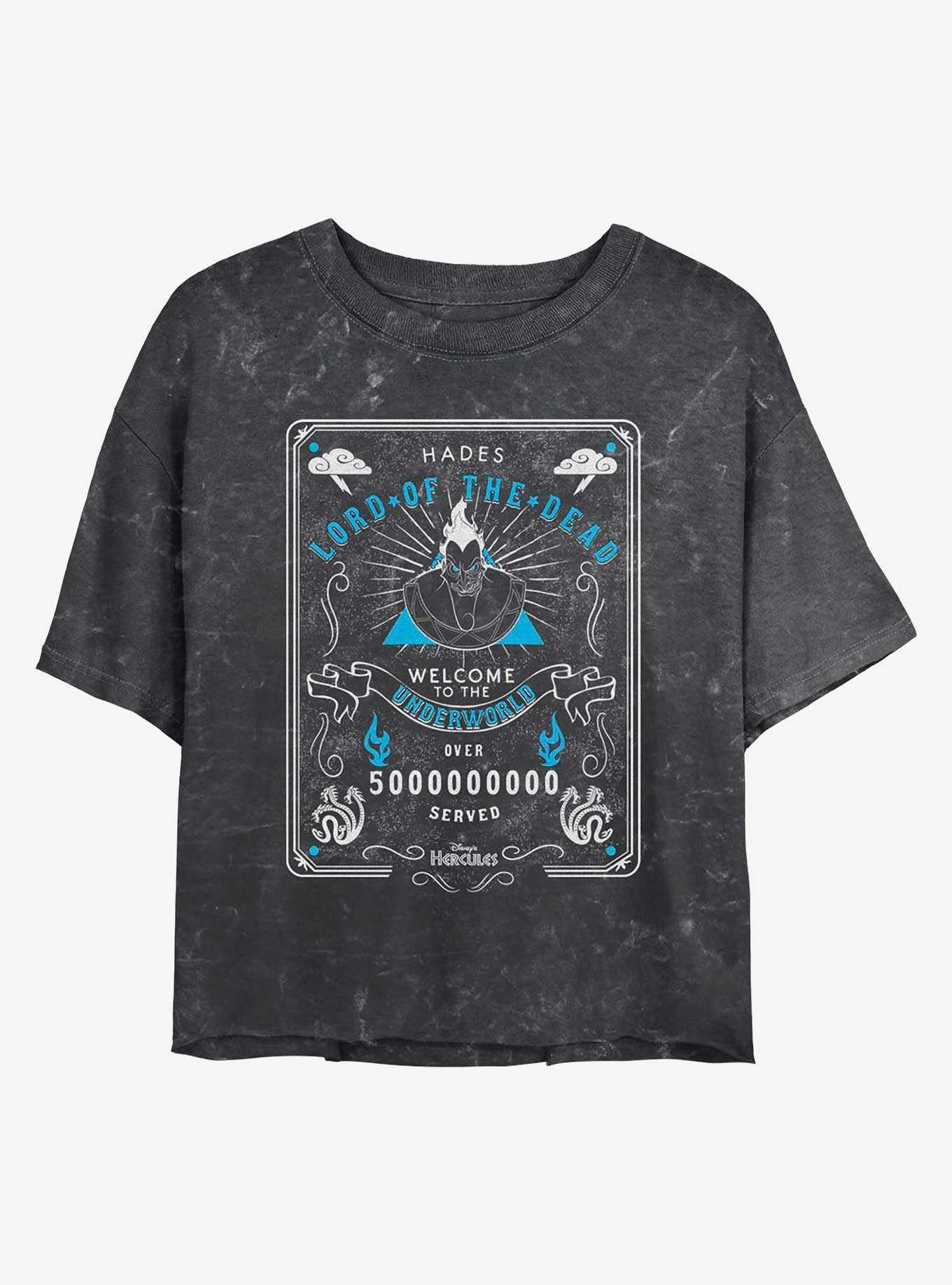 Disney Hercules Hades Lord Of The Dead Womens Mineral Wash Crop T-Shirt, , hi-res