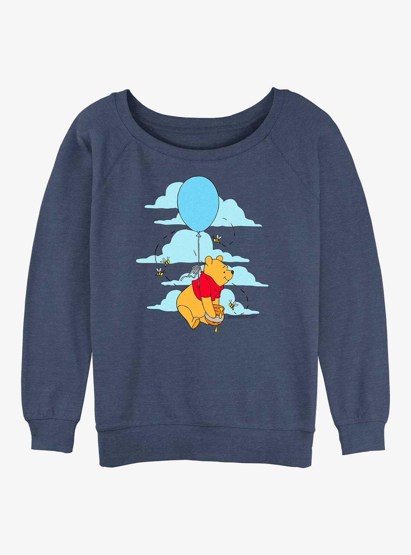 Disney Winnie The Pooh Fly Away Balloon Womens Slouchy Sweatshirt