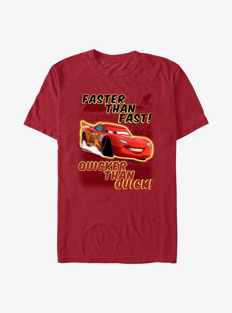 Disney Pixar Cars Lightning McQueen Faster Than Fast T-Shirt - RED ...