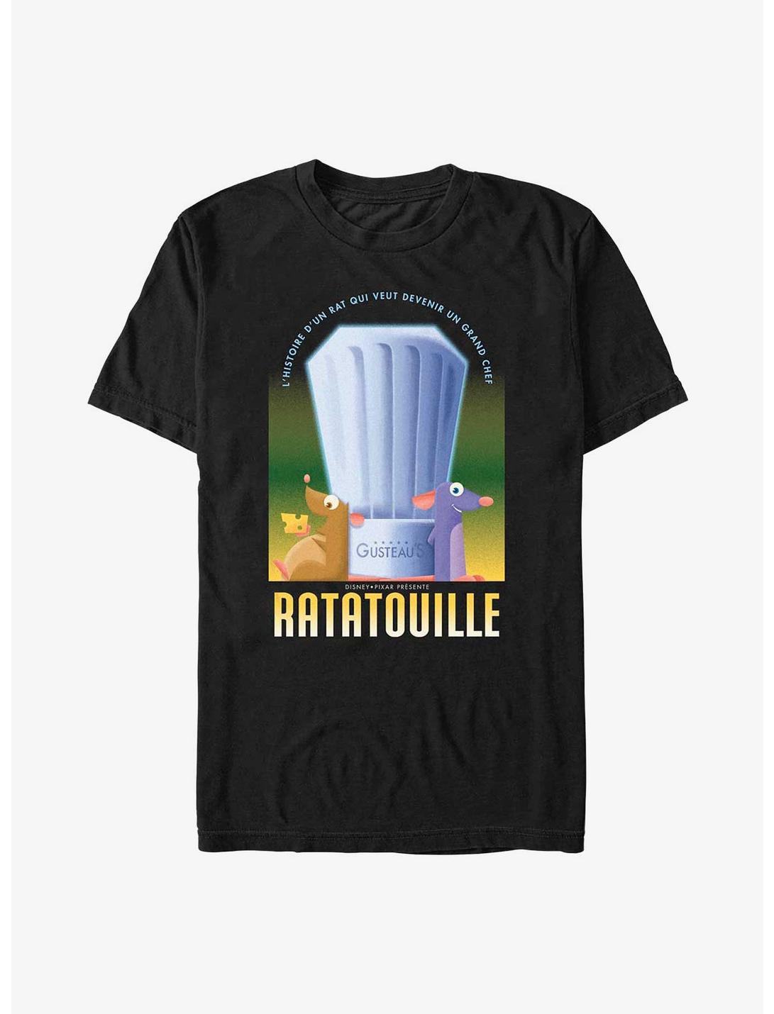 Disney Pixar Ratatouille Emile and Remy Chef Hat Poster T-Shirt, BLACK, hi-res