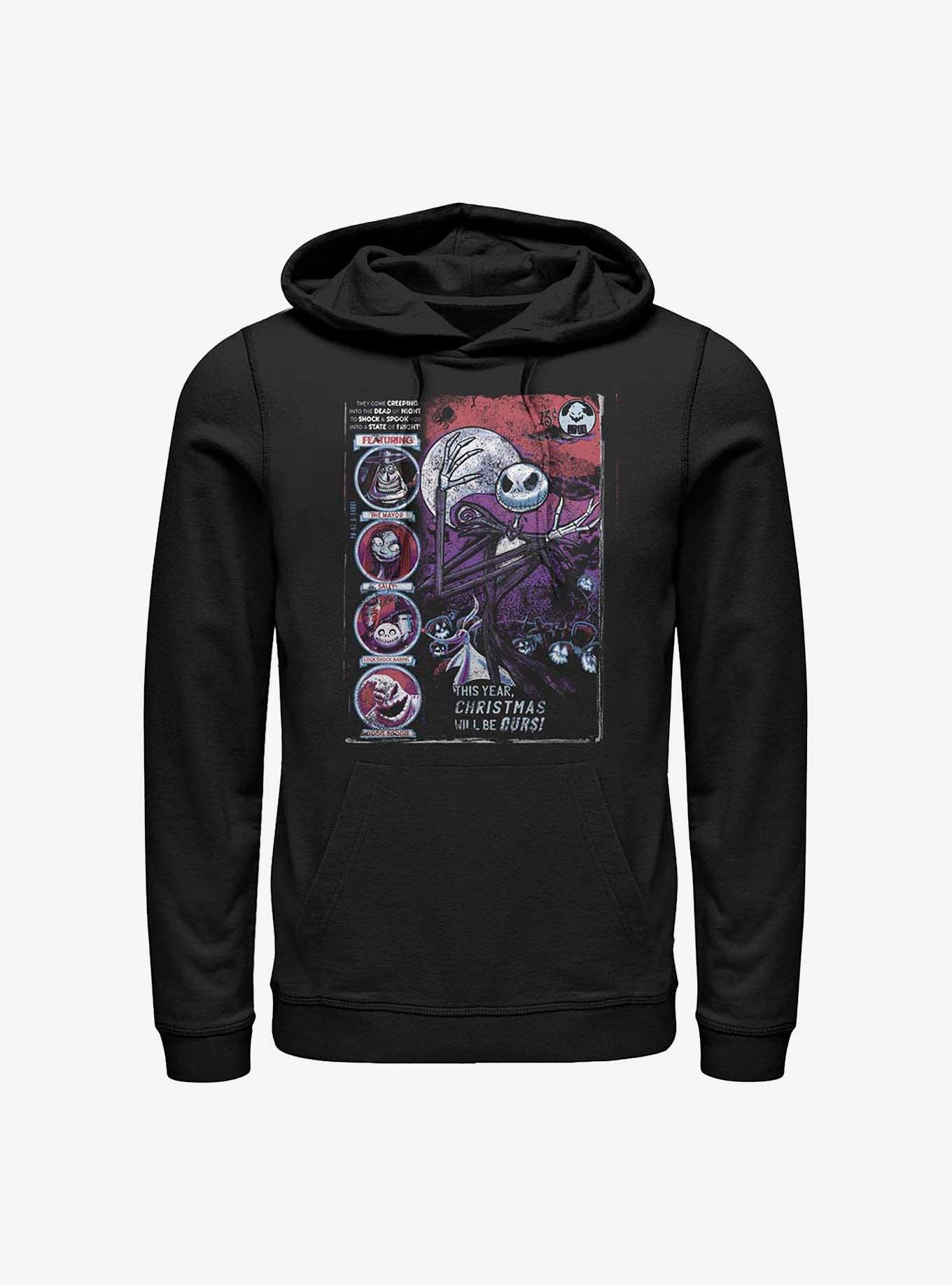 Disney The Nightmare Before Christmas Spooky Poster Hoodie, BLACK, hi-res