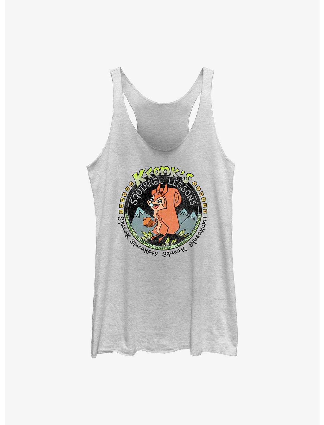 Disney The Emperor's New Groove Kronk's Squirrel Lessons Womens Tank Top, WHITE HTR, hi-res