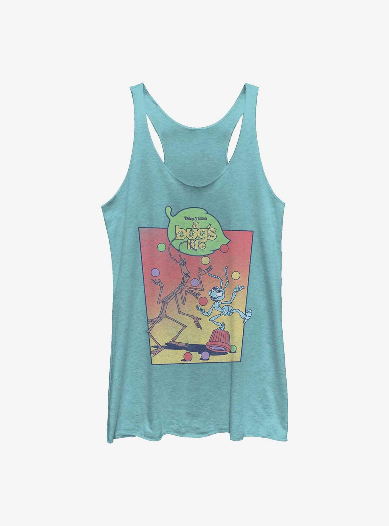 Disney Pixar A Bug's Life Slim and Flik Juggle Womens Tank Top, TAHI BLUE, hi-res