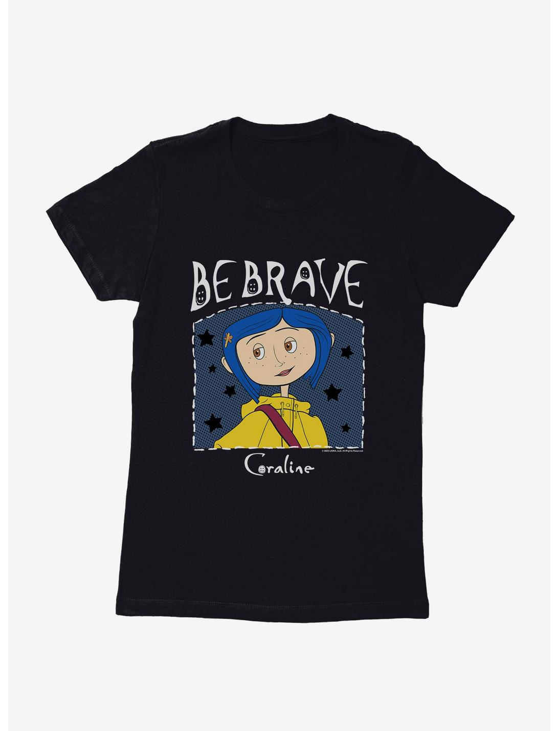 Coraline Be Brave Womens T-Shirt, BLACK, hi-res
