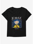 Coraline Be Brave Womens T-Shirt Plus Size, BLACK, hi-res