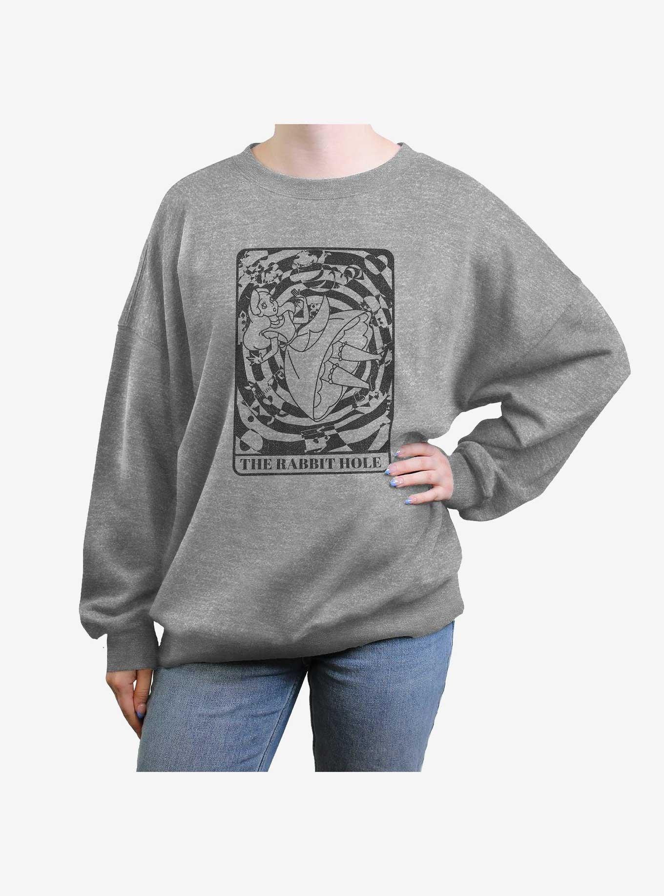 Disney Alice In Wonderland Rabbit Hole Card Girls Oversized Sweatshirt, , hi-res