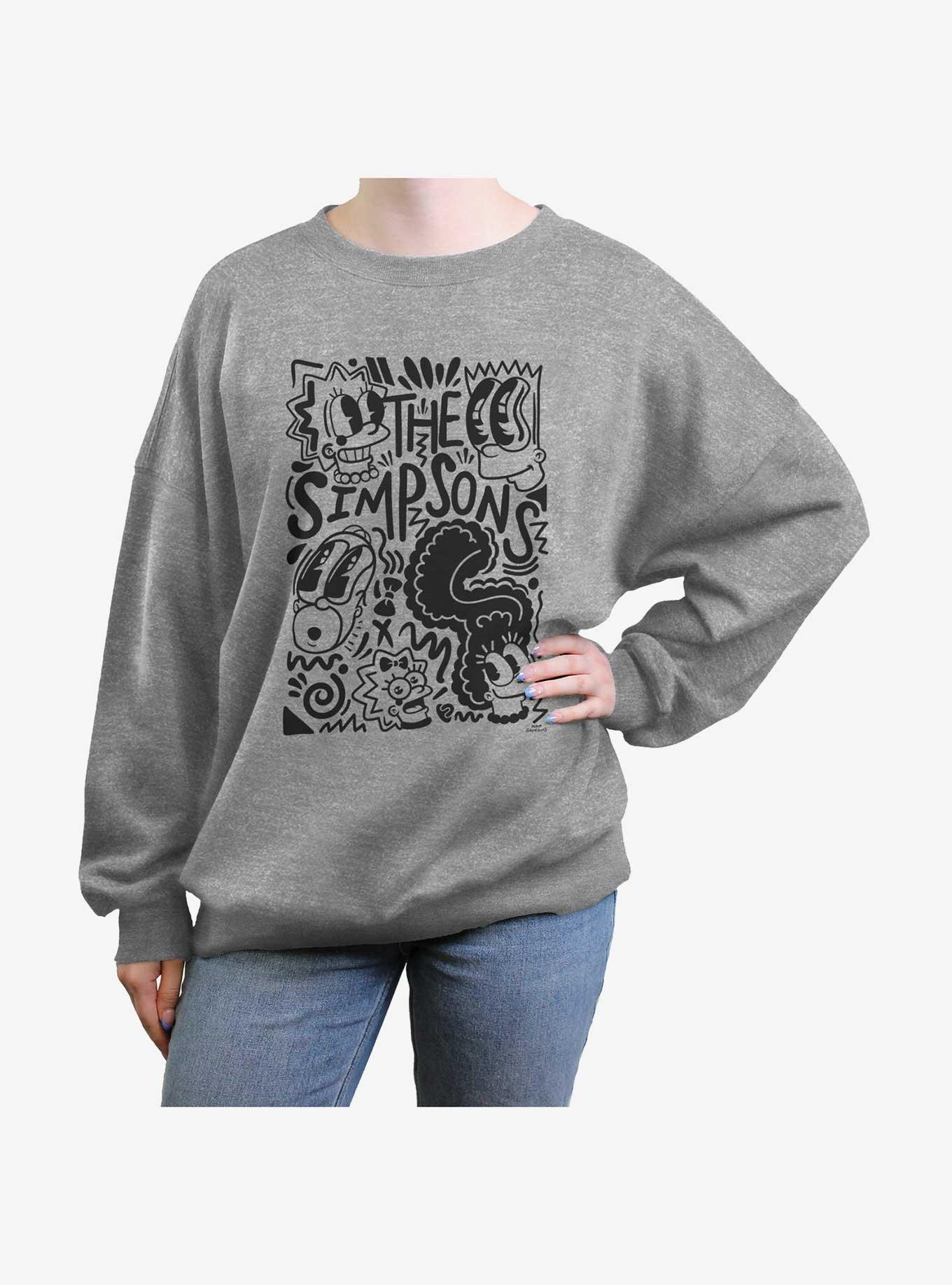 The Simpsons Pop Art Fam Girls Oversized Sweatshirt, , hi-res