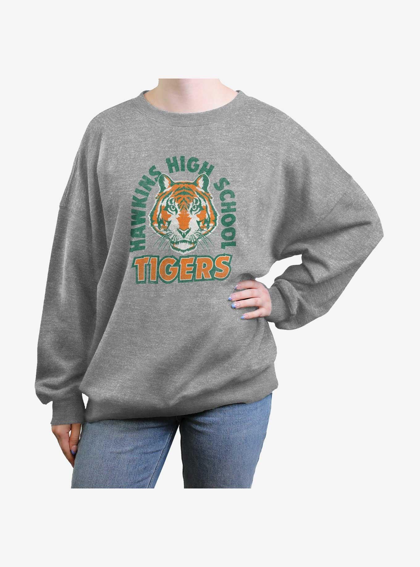 Stranger Things Hawkins High School Tiger Girls Oversized Sweatshirt, , hi-res