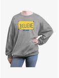 Ted Lasso Believe Sign Girls Oversized Sweatshirt, HEATHER GR, hi-res