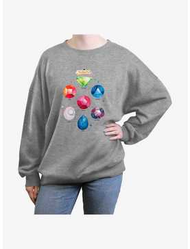 Steven Universe Watercolor Gems Girls Oversized Sweatshirt, , hi-res