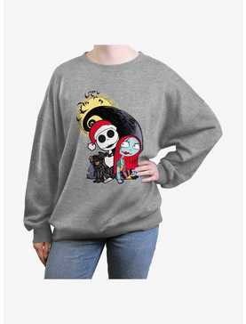 Disney The Nightmare Before Christmas Santa Jack And Sally Girls Oversized Sweatshirt, , hi-res