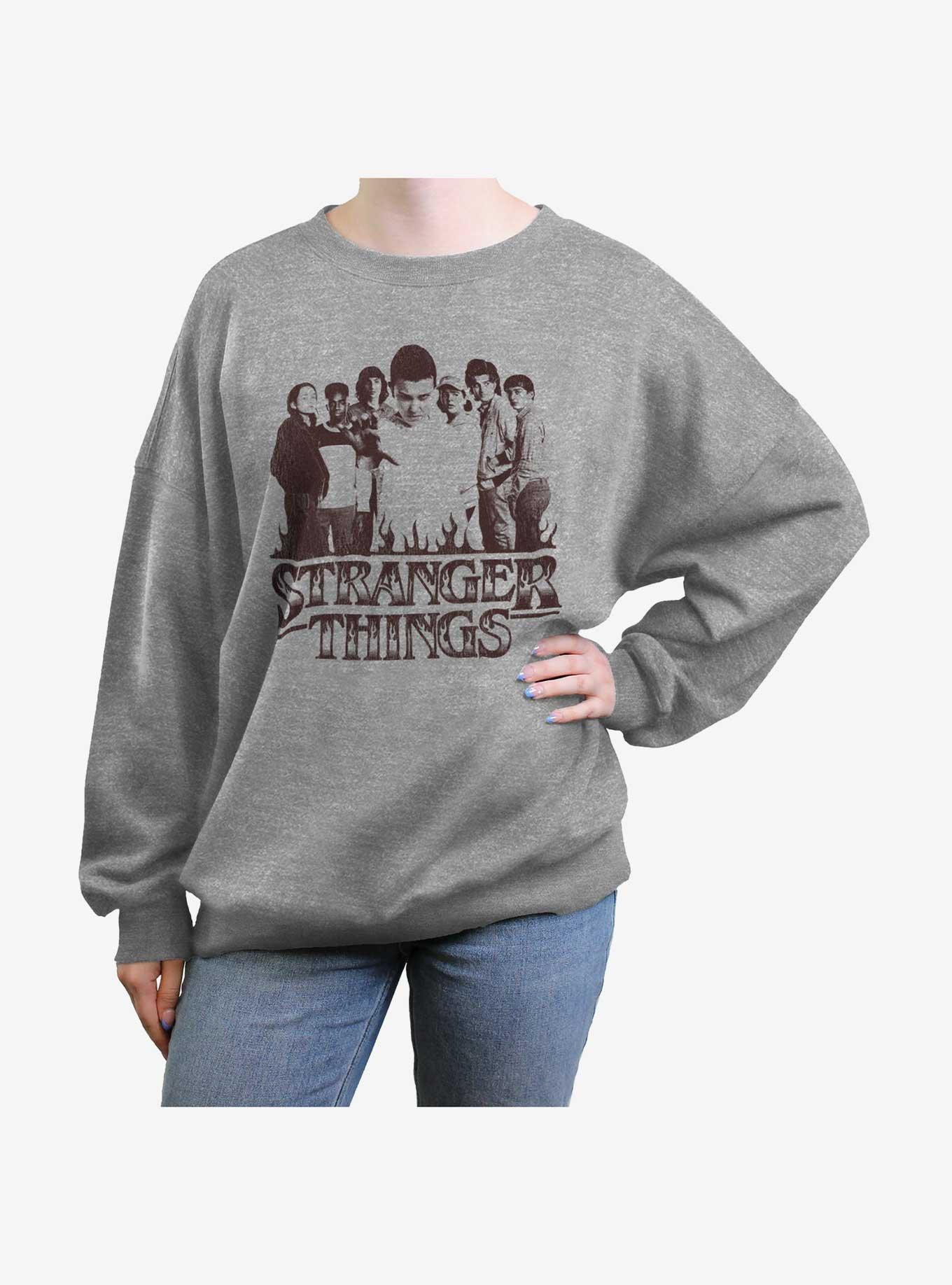 Stranger Things Group Focus Girls Oversized Sweatshirt, , hi-res