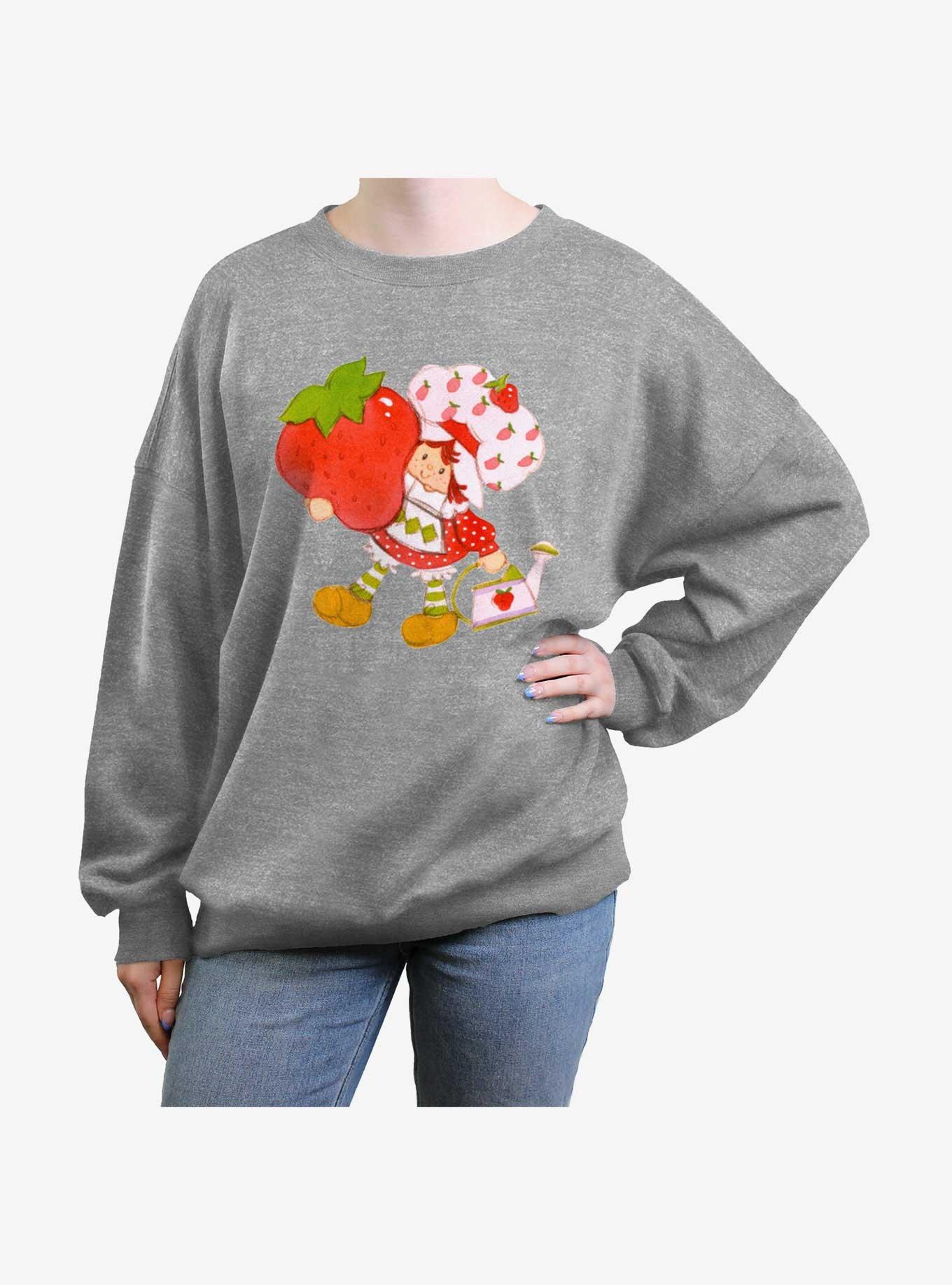 Strawberry Shortcake Berry Cute Girls Oversized Sweatshirt, HEATHER GR, hi-res