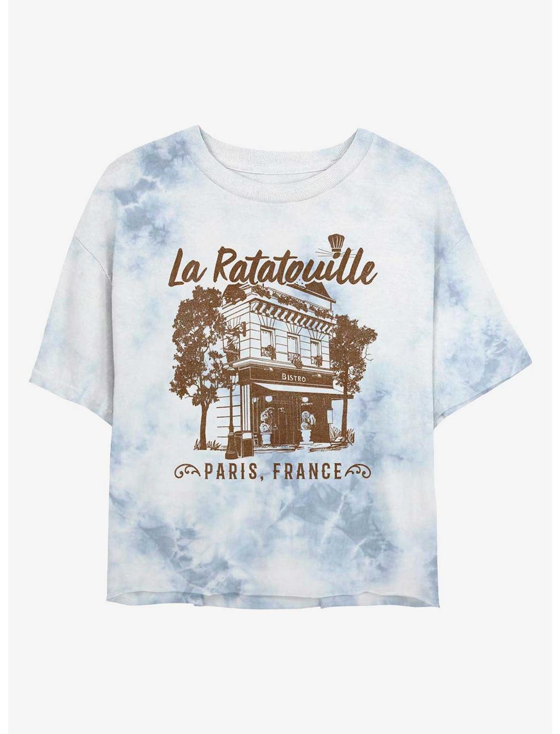 Disney Pixar Ratatouille Cafe Paris France Girls Tie-Dye Crop T-Shirt, WHITEBLUE, hi-res
