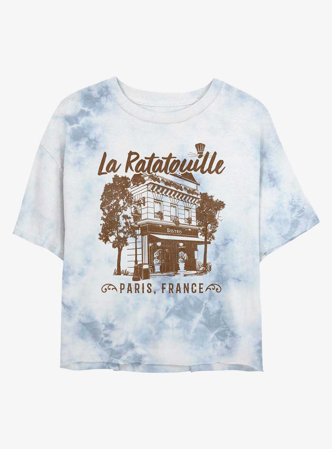 Disney Pixar Ratatouille Cafe Paris France Girls Tie-Dye Crop T-Shirt, WHITEBLUE, hi-res