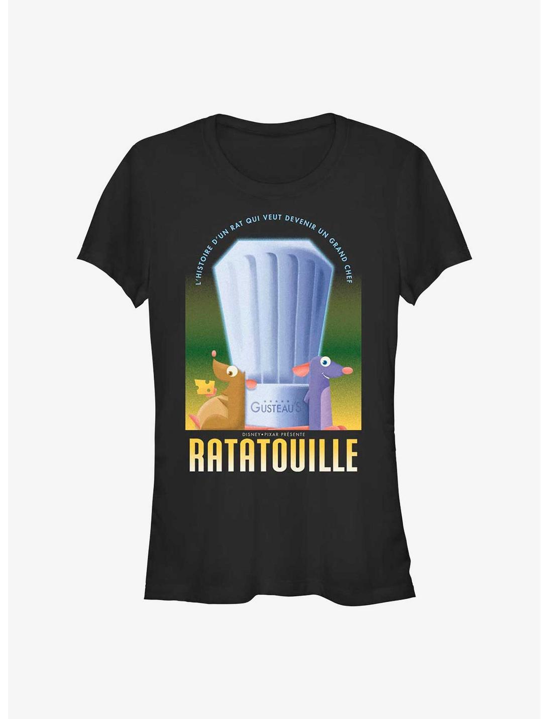Disney Pixar Ratatouille Emile and Remy Chef Hat Poster Girls T-Shirt, BLACK, hi-res