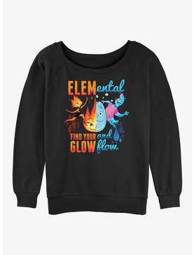 Disney Pixar Elemental Ember and Wade Find Your Glow and Flow Girls Slouchy Sweatshirt, , hi-res