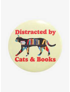 Cats & Books 3 Inch Button, , hi-res