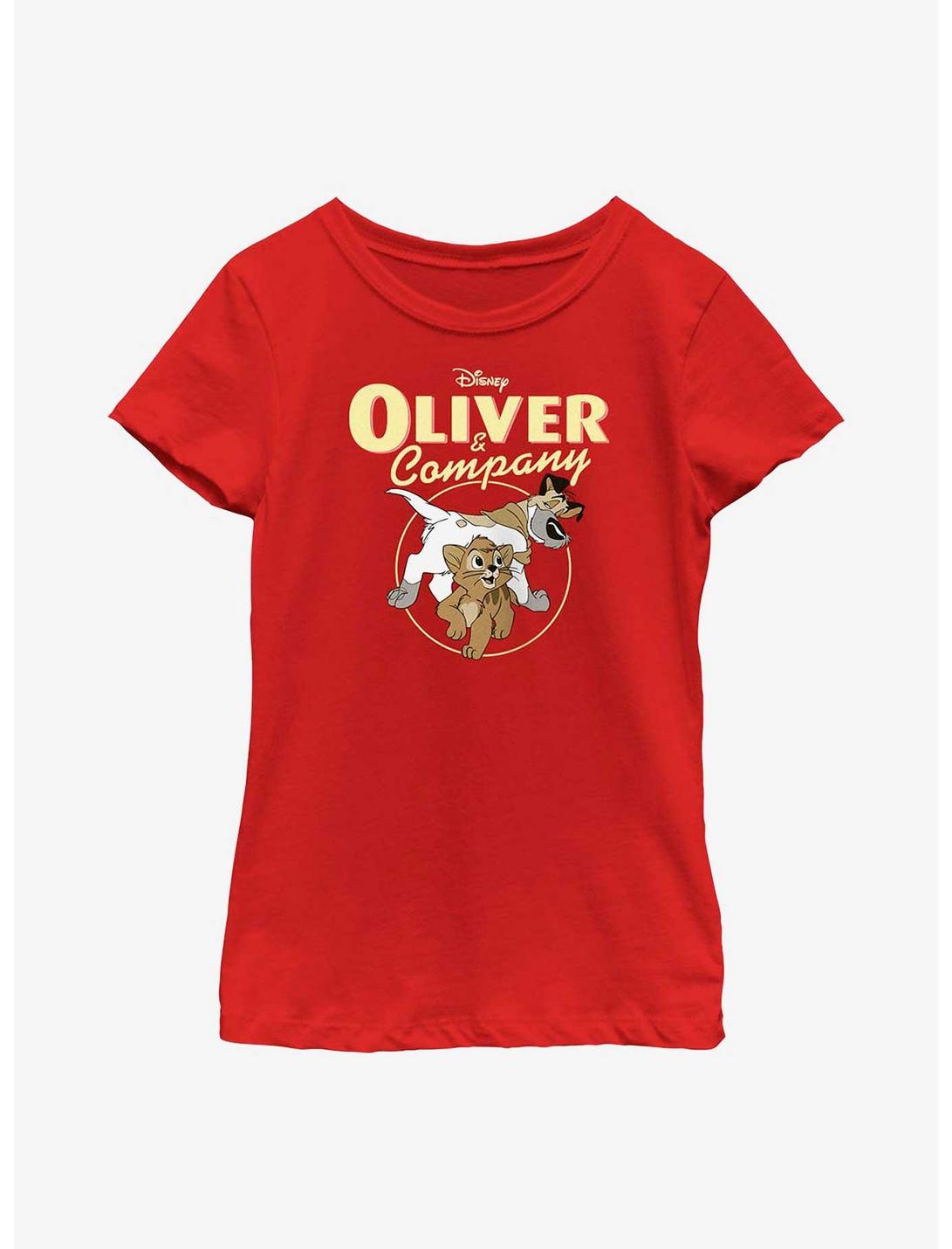 Disney Oliver & Company Oliver and Dodger Youth Girls T-Shirt, RED, hi-res
