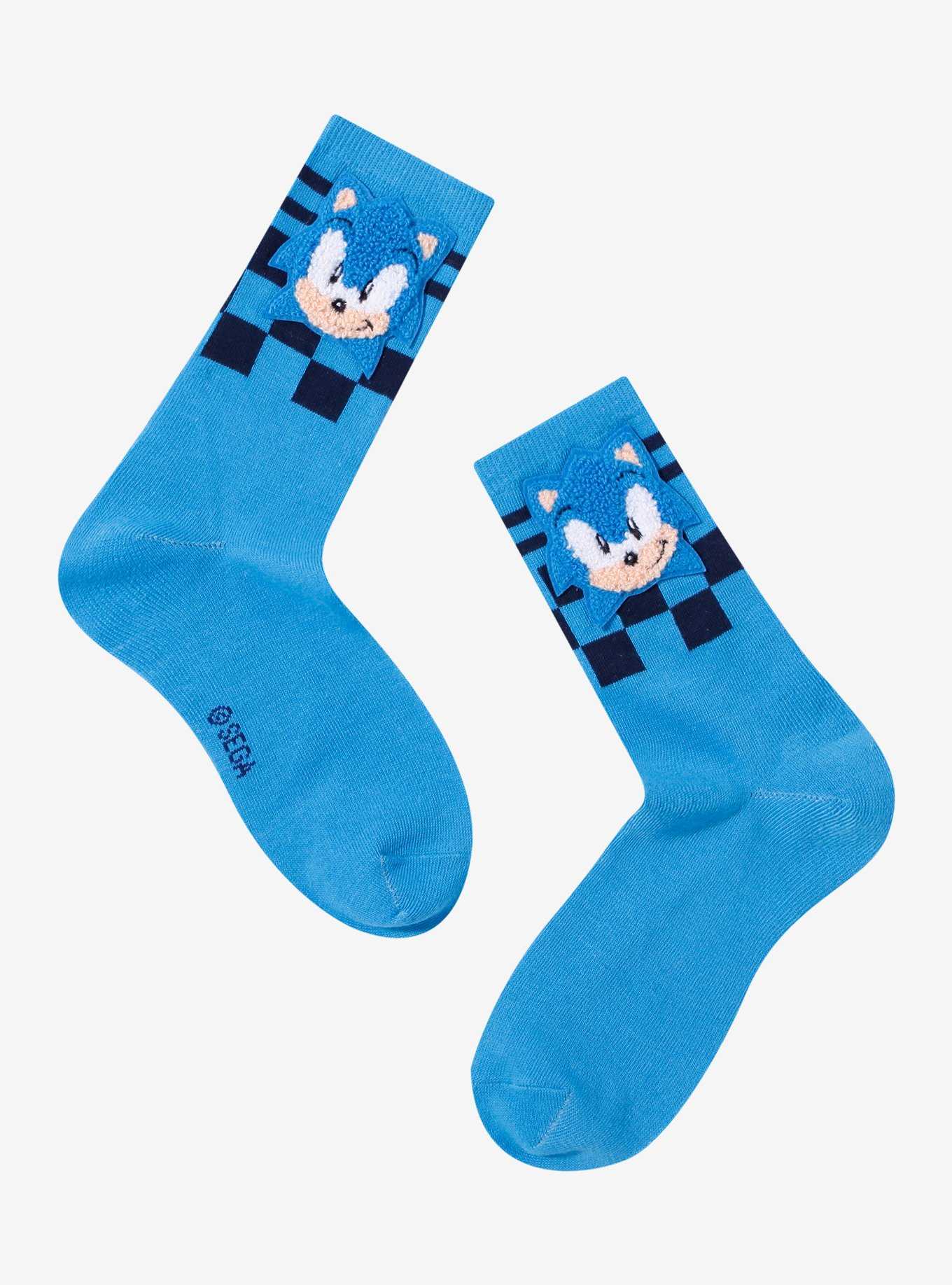 Sonic The Hedgehog Fuzzy Face Crew Socks, , hi-res