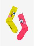 SpongeBob SquarePants Duo Tongue Mismatched Crew Socks, , hi-res