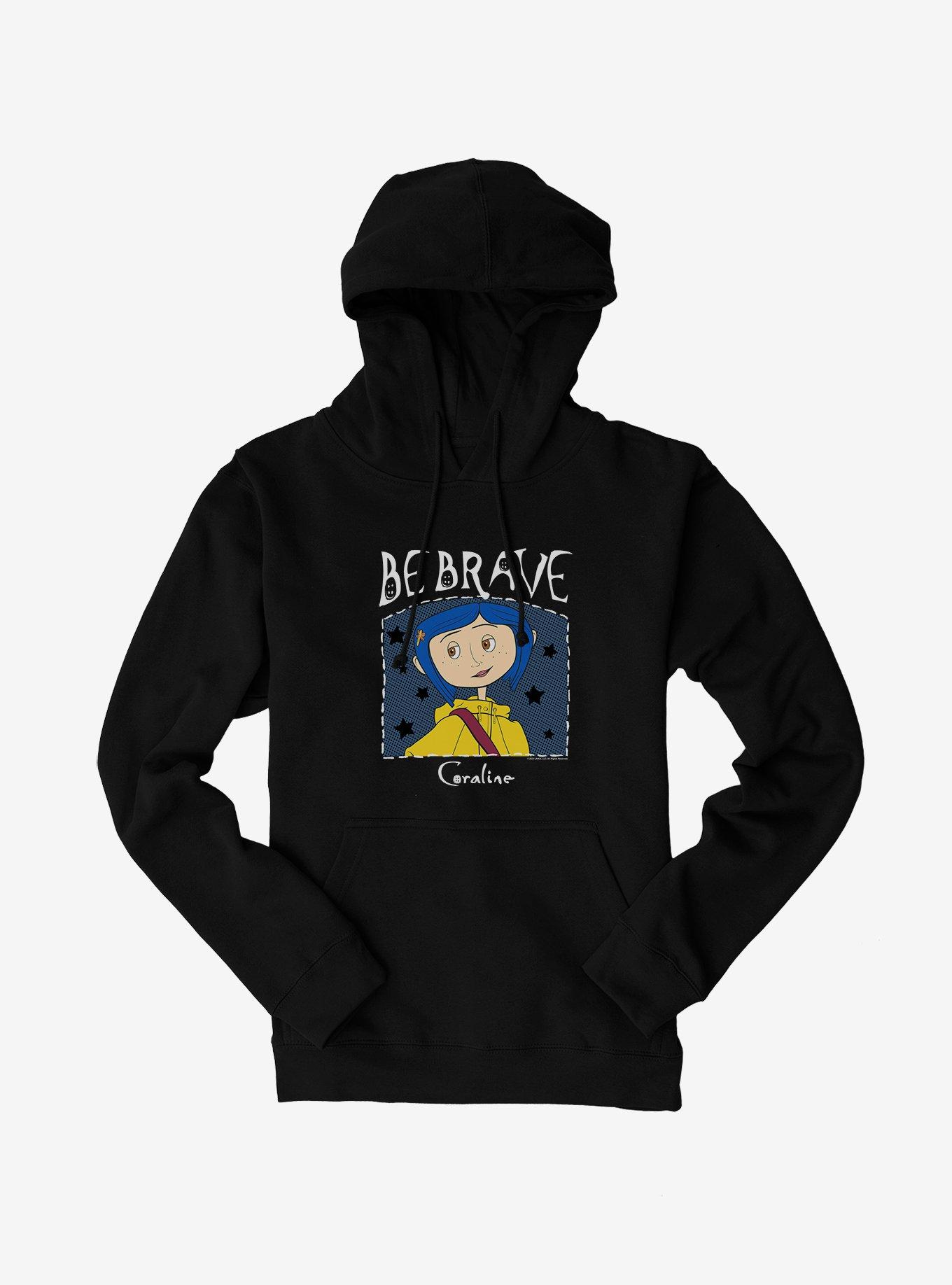 Coraline Be Brave Hoodie, BLACK, hi-res