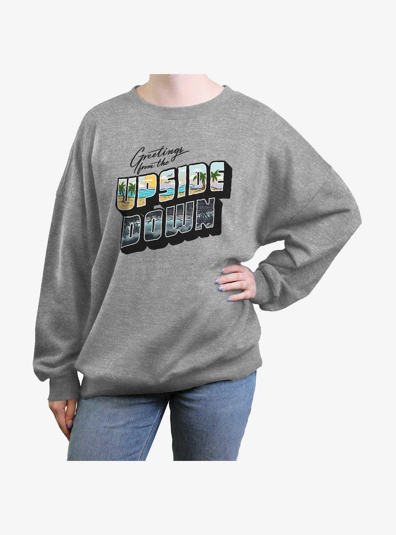 Stranger Things Upsidedown Postcard Womens Oversized Sweatshirt, , hi-res