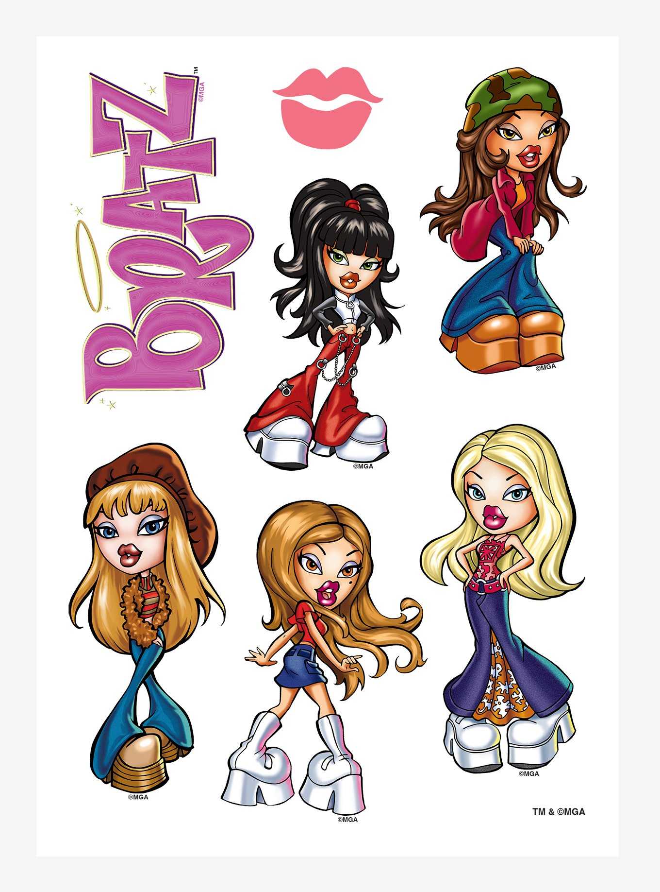 Bratz Cartoon Patches for Clothing Heat Transfer Anime Stickers